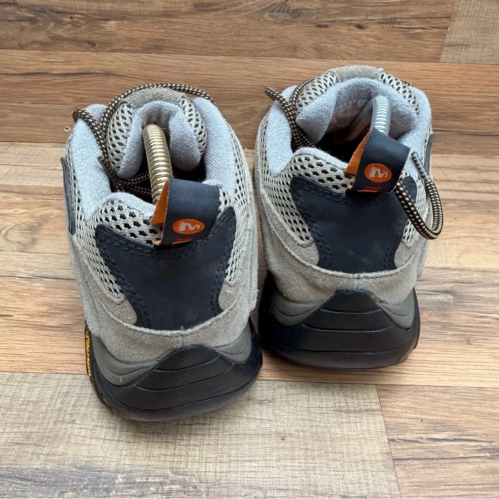 Merrell Men's Gray and Black Athletic Hiking Shoes with Orange Accents